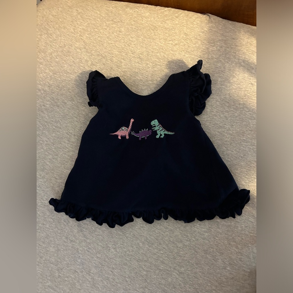 Flynn & Kelsey Girl’s Dinosaur Embroidered Tie Back Top